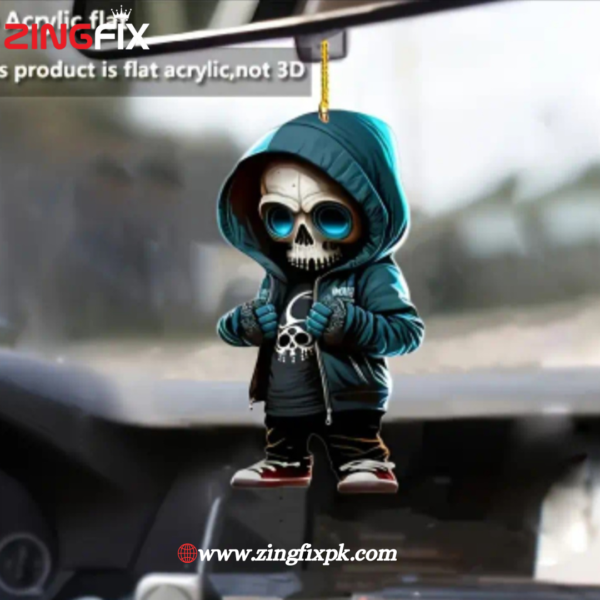 2D Acrylic Skeleton Ornament for Car Rearview Mirror - Image 3