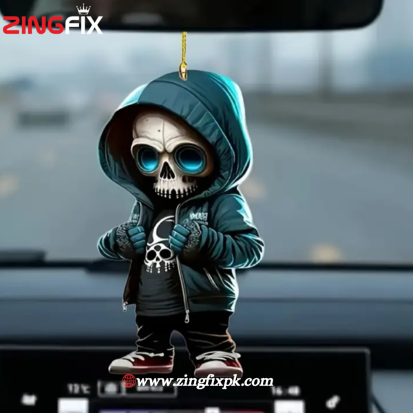 2D Acrylic Skeleton Ornament for Car Rearview Mirror - Image 2