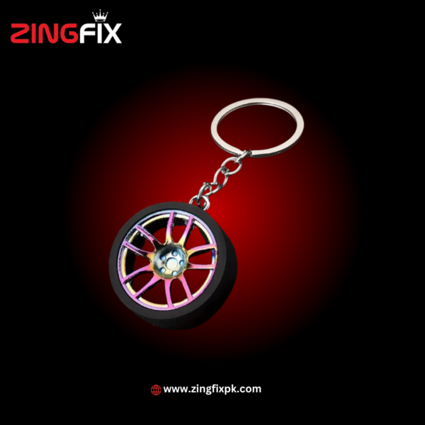 Tire-Shaped Keychain with Brake Hub