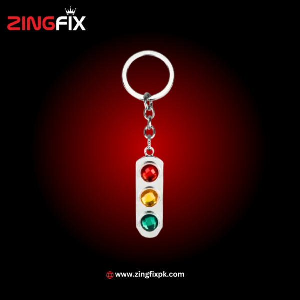 Funky Zinc Alloy Traffic Light Keychain