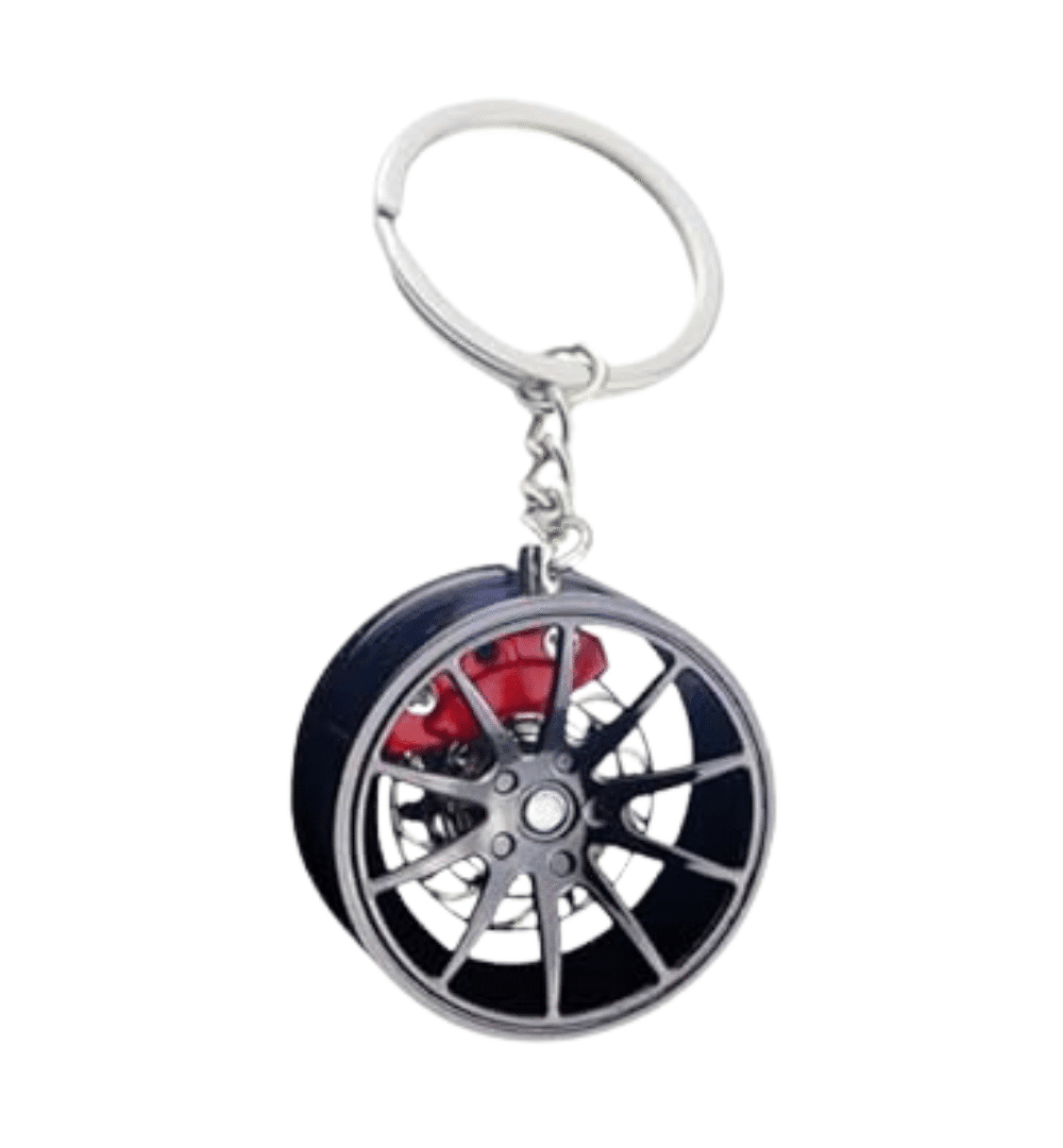 Zinc Alloy Wheel Hub Keychain with Caliper