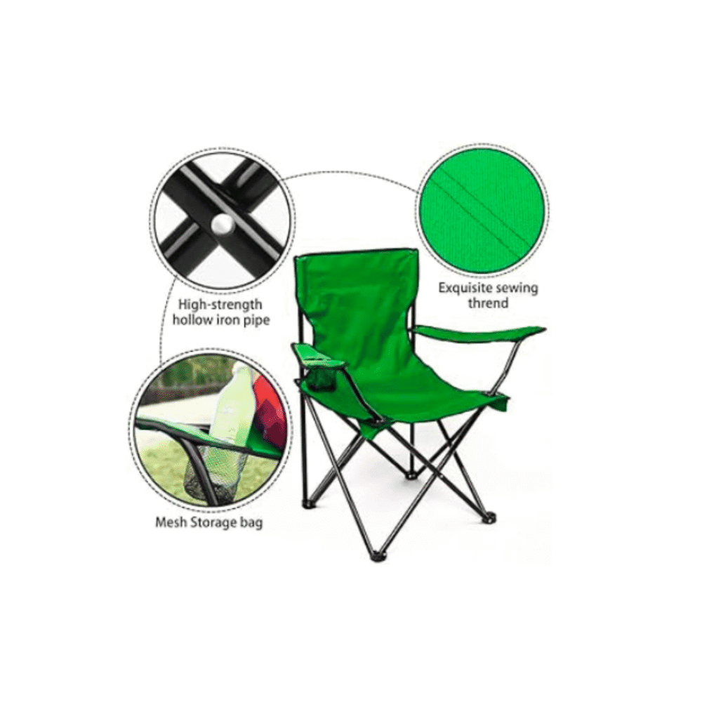 Zingfix Foldable Travel Chair – Portable & Lightweight (Green Color) - Image 2