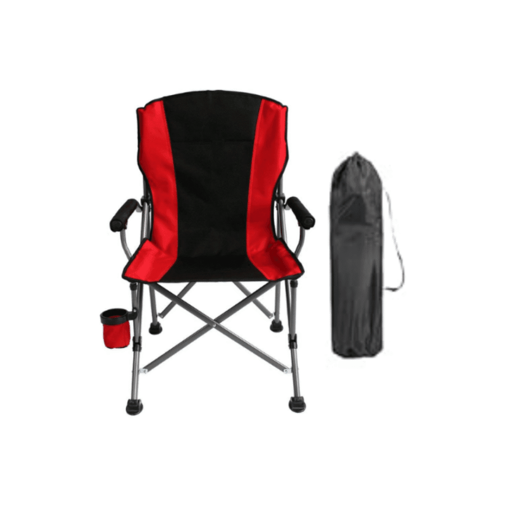 Zingfix Portable Folding Chair – Ideal for Travel & Camping (Red-Black)