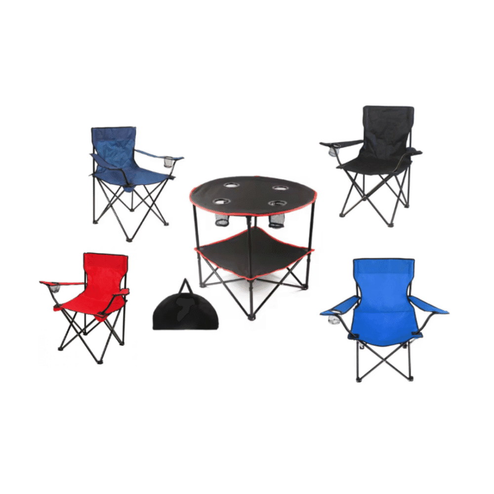 Zingfix Travel Set – 4 Folding Chairs + Easy Foldable Table