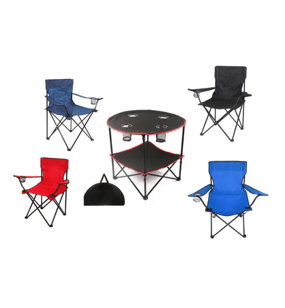 Zingfix Travel Set – 4 Folding Chairs + Easy Foldable Table