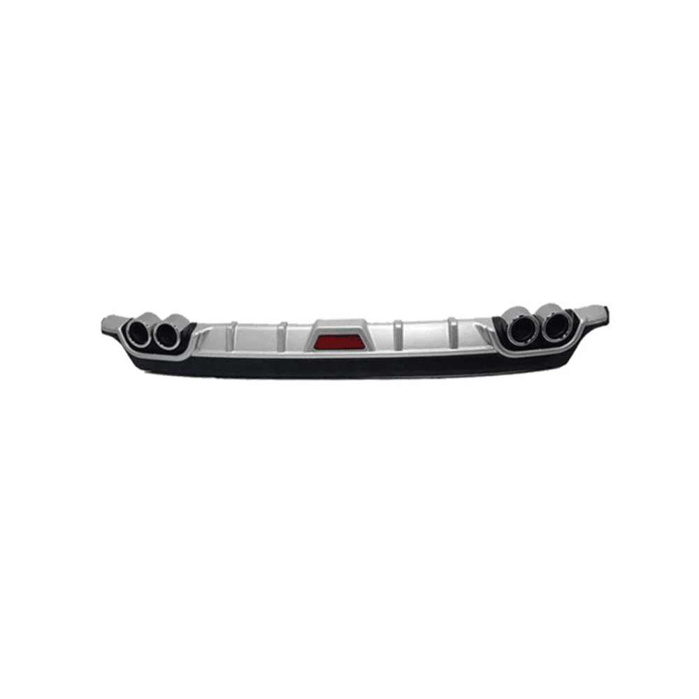 Car Rear Bumper Diffuser Universal Fitting Kantara Design With Reflector With Double Exhaust