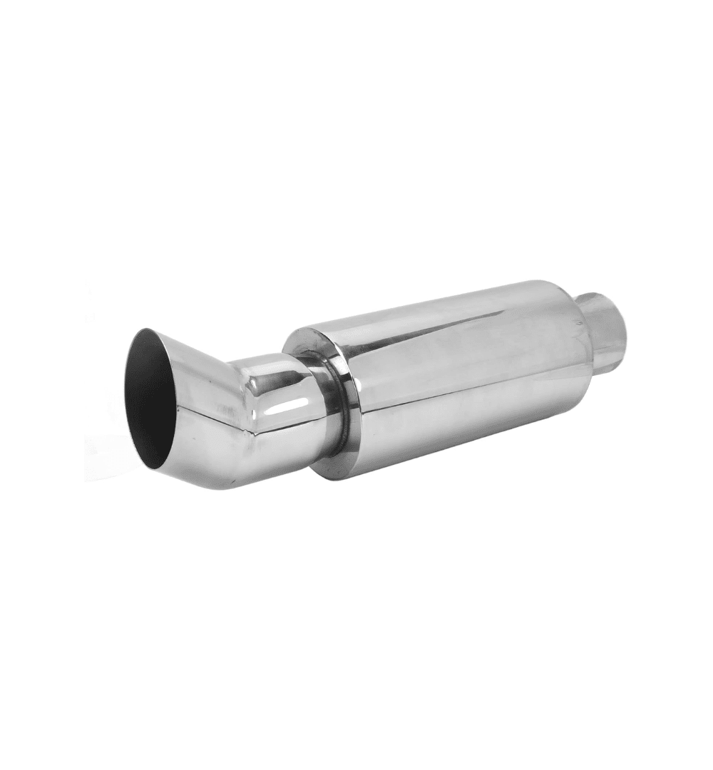63mm Stainless Steel Exhaust Muffler for DTM Style Silver Car - Deep Tone Sound