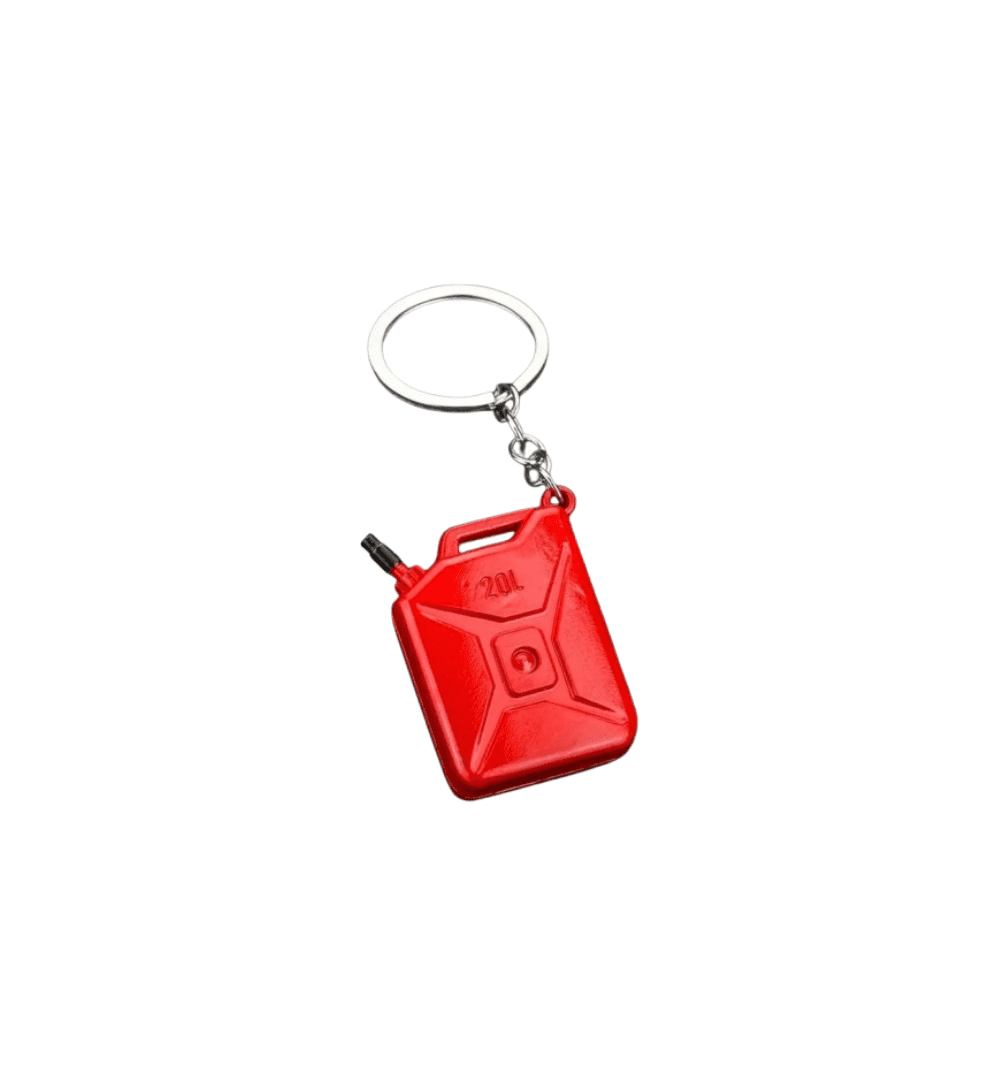Red Gasoline Bucket Keychain