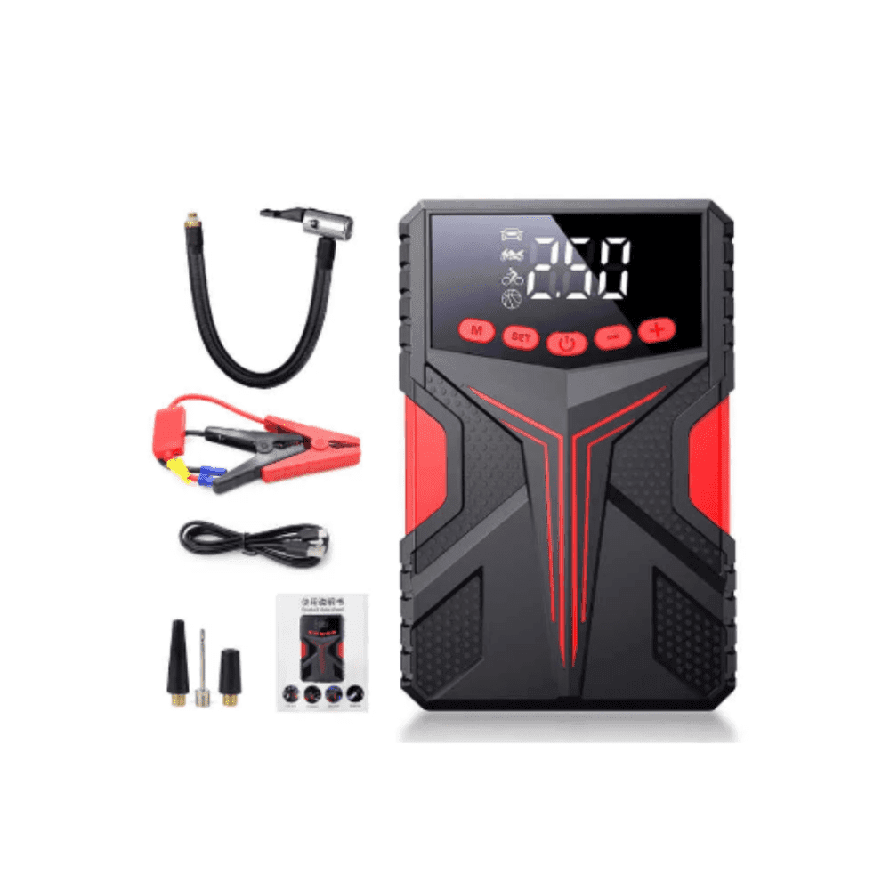 4 in1 Car Jump Starter Air Pump Power Bank Lighting Portable Air Compressor Cars Battery Starters