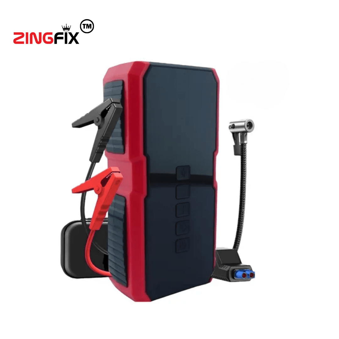 4-in-1 Portable Car Jump Starter with Air Compressor, Power Bank & LED Light
