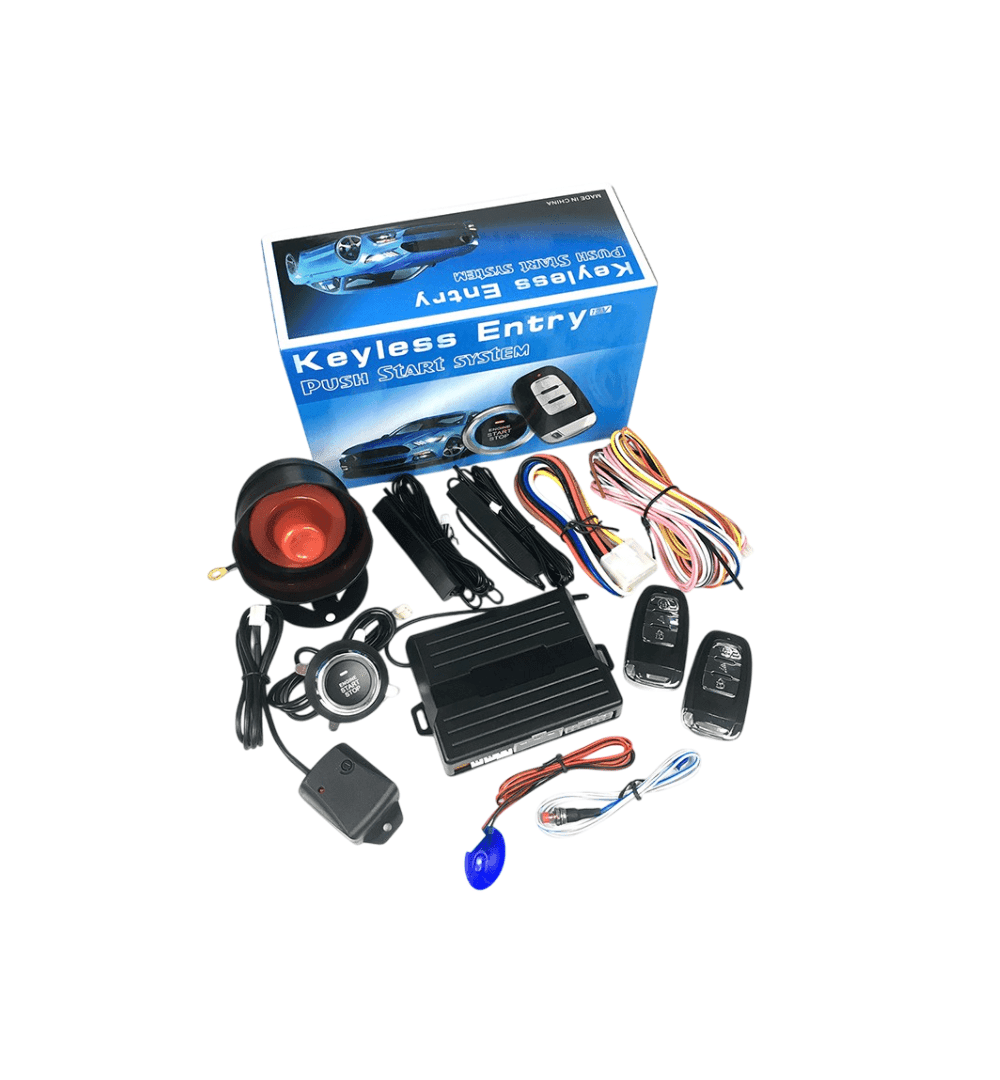 Q6B Keyless Entry Car Alarm System Remote Engine Start with BT Phone App Control