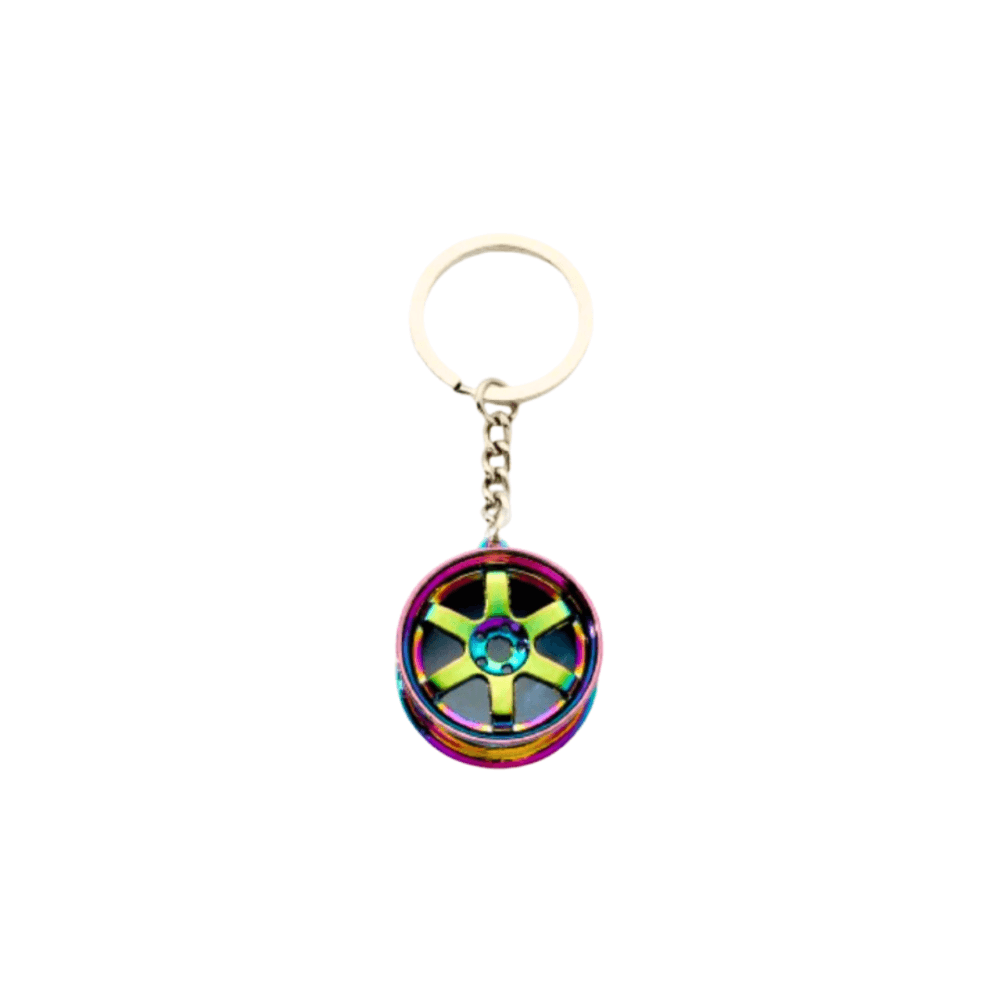 Car Wheel and Brake Rotor Keychain