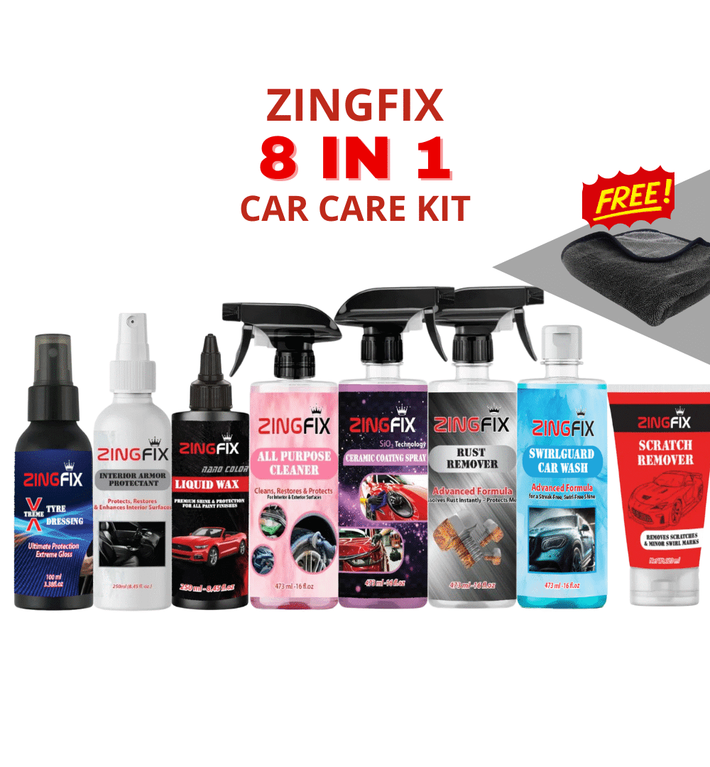 Zingfix 8 in 1 Car Care Kit + Free Twist Microfiber Towel