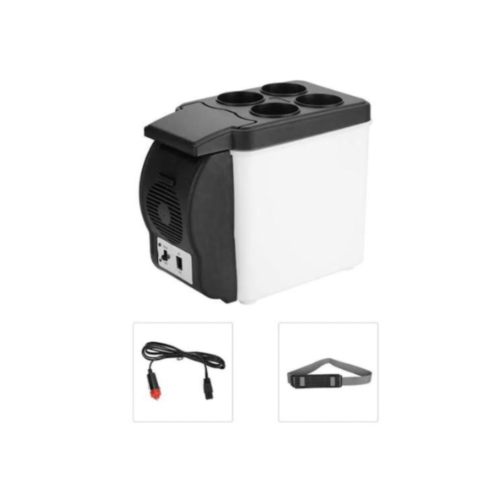 6L Portable Car Mini Fridge – Hot & Cold Storage Box | 12V Dual Mode Travel Refrigerator