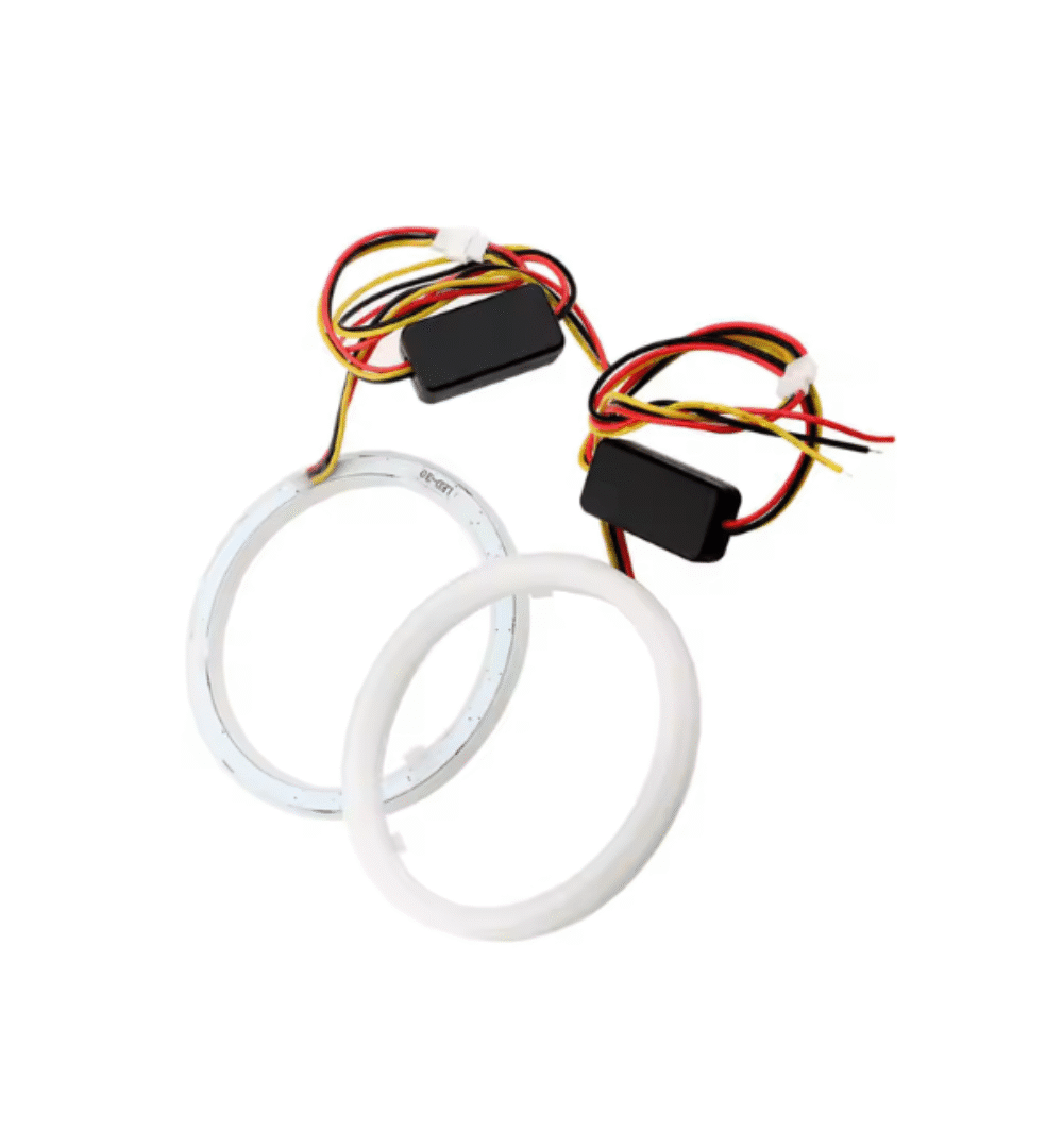 90MM Color LED Angel Eyes Halo Rings | 12V Headlight DRL Accent Lights (2PCS)