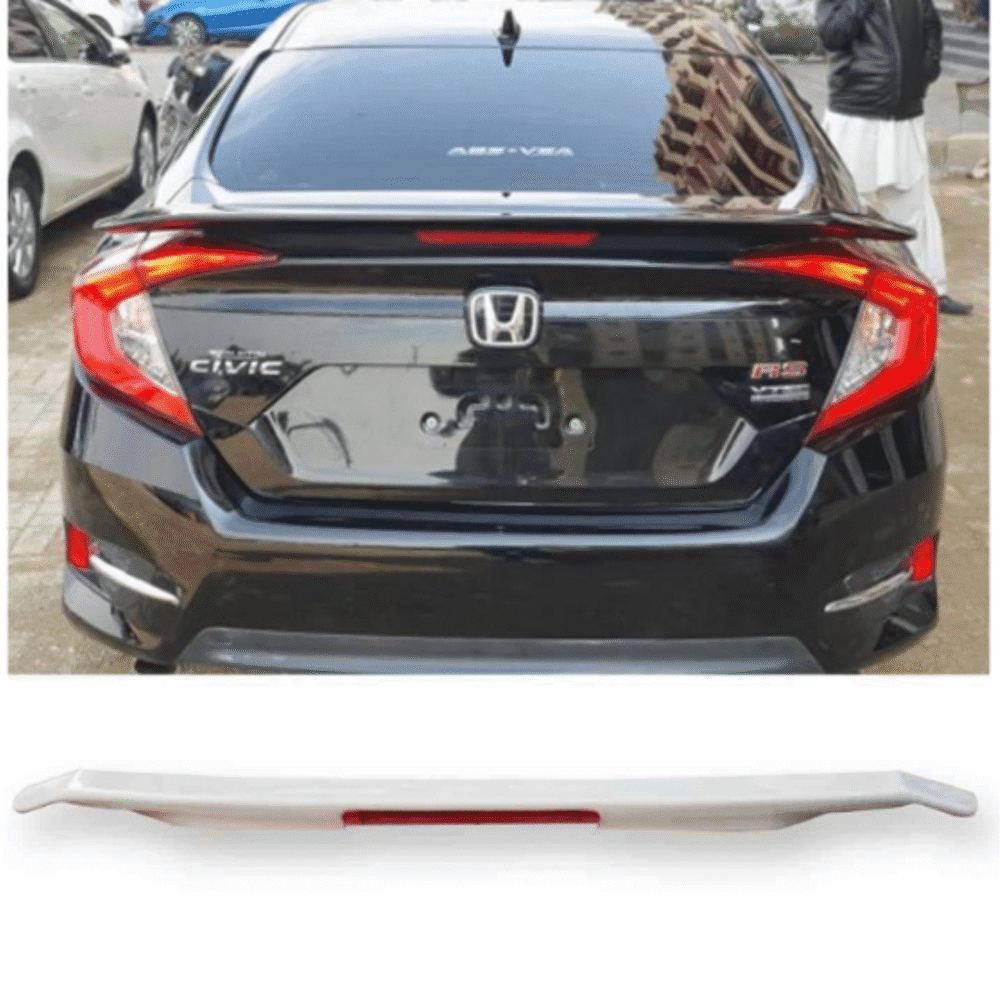 Honda Civic X 2016–2021 RS Style Trunk Spoiler | ABS Plastic | Unpainted