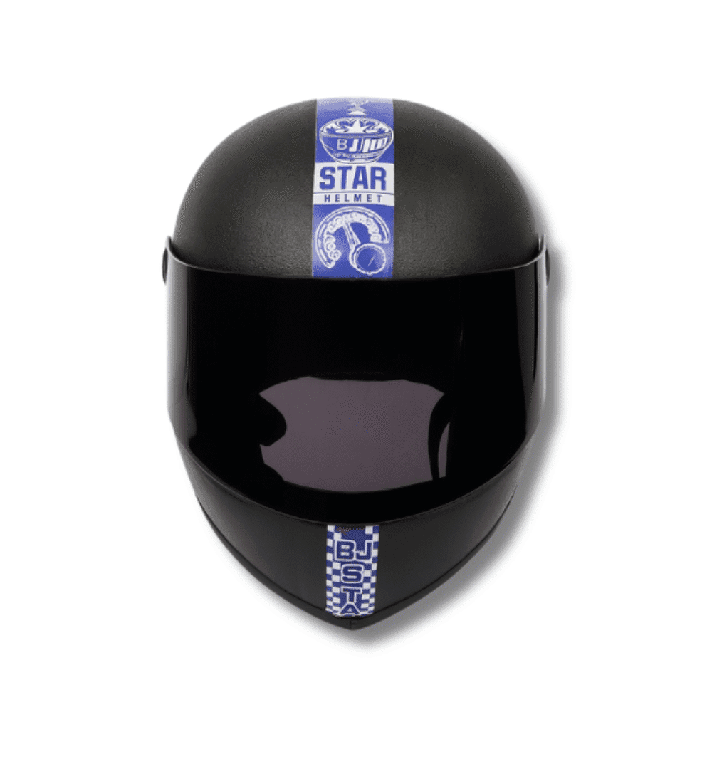 BJI Star Full-Face Motorcycle Helmet – Black with Random Color Graphics