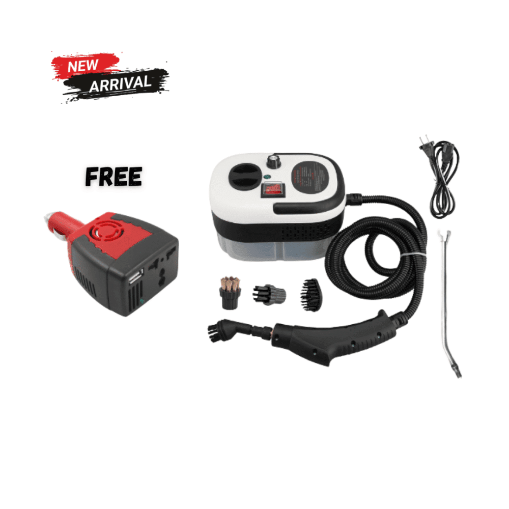 220V High-Pressure Handheld Steam Cleaner + Free 75W Car Power Inverter