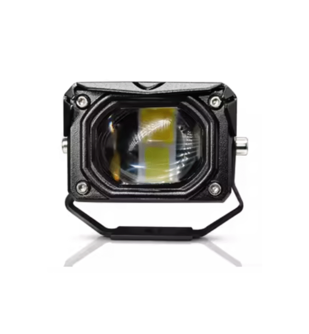 1PCS Dual-Color LED Motorcycle Spotlight – White/Yellow