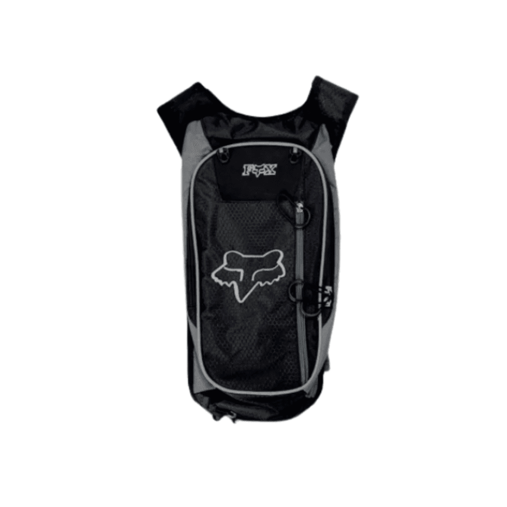 Fox Branded Hydration Backpack – Black with Grey Stripes | 2L HQ Bladder