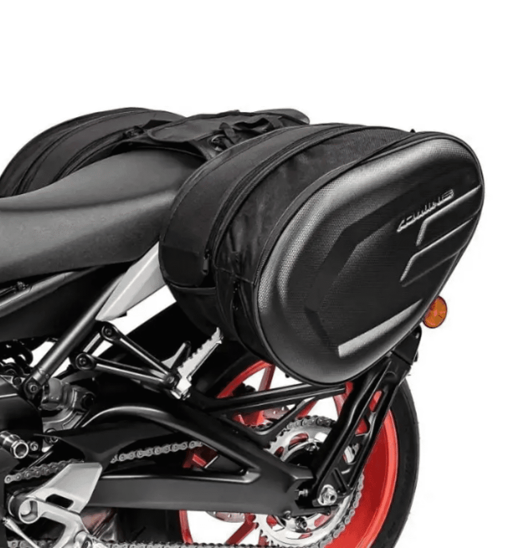 Komine SA-212 Expandable Motorcycle Saddle Bags with Rain Cover (Pair)
