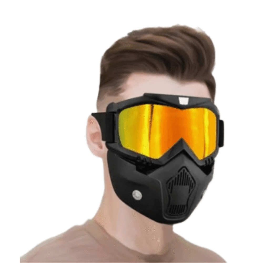 Windproof Motorcycle Goggles with Face Mask – All-in-One Eye & Face Protection for Riders - Image 2