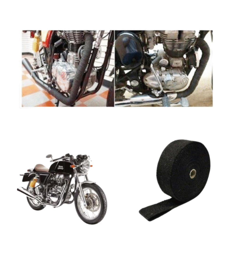Exhaust Thermal Tape Muffler Pipe Header Heat Wrap – Heat Resistant Protection (Black)