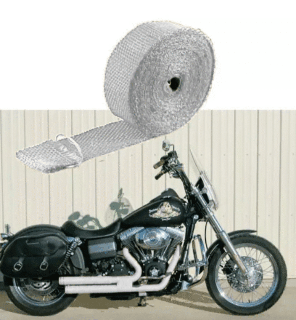 Exhaust Thermal Tape Muffler Pipe Header Heat Wrap – Heat Resistant Protection (White)