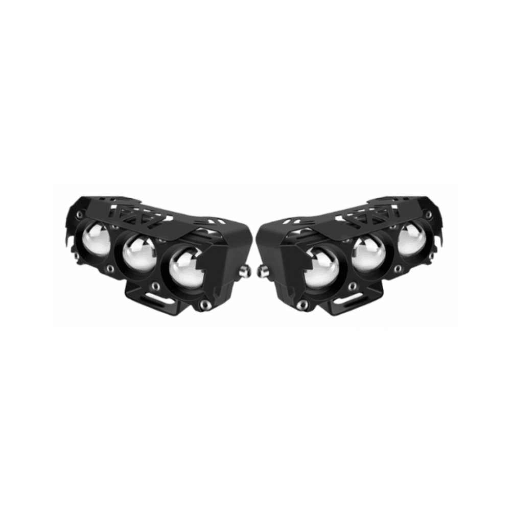 PAIR – Dual Tone White/Yellow Triple Lens Projector Lights