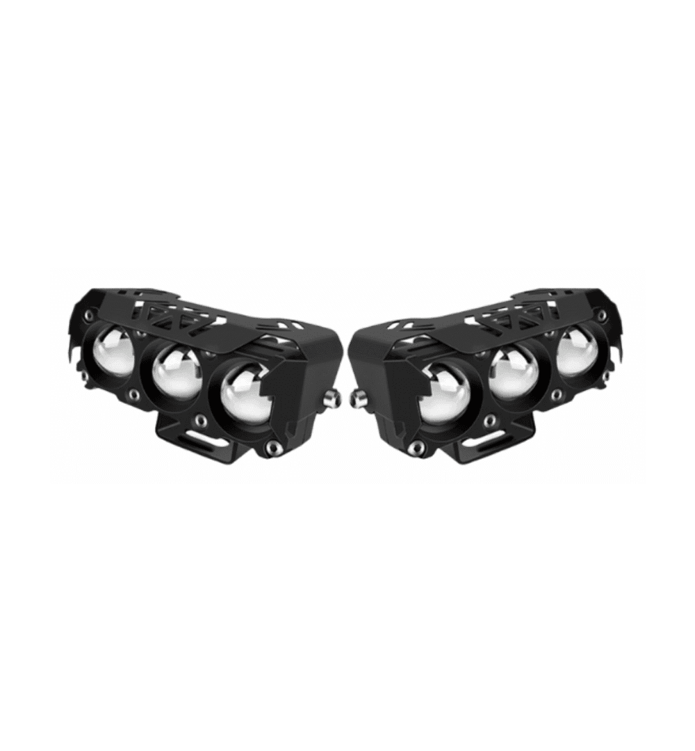 PAIR – Dual Tone White/Yellow Triple Lens Projector Lights