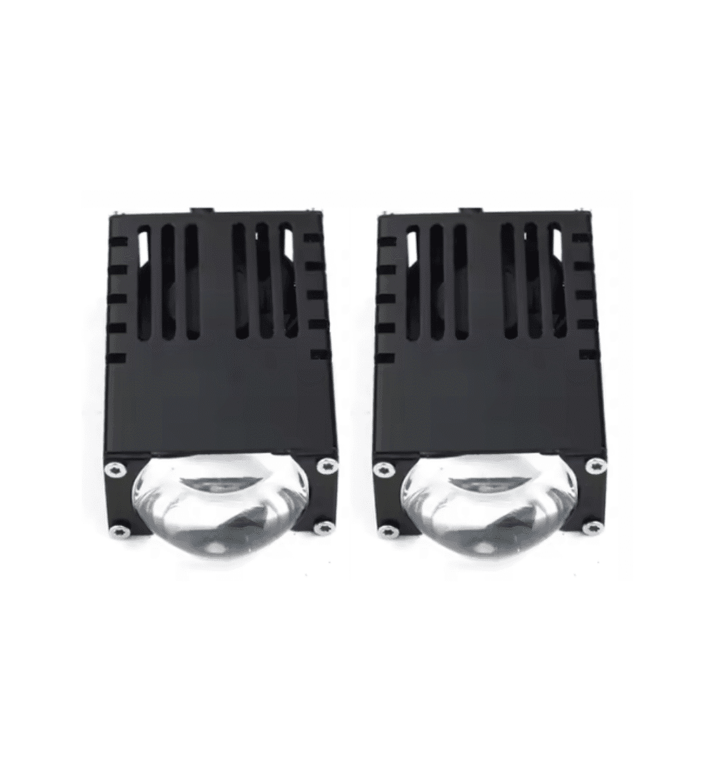 Mini Matrix Single Laser Projector Headlight – Universal LED Spotlight for Bikes & Cars- Pair