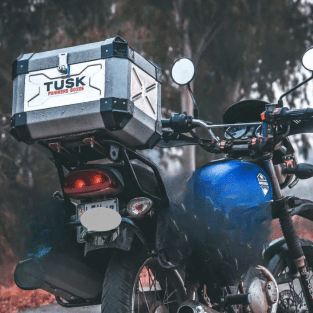 Tusk Adventure Series Aluminum Pannier Box – With Secure Lock (Random Color)