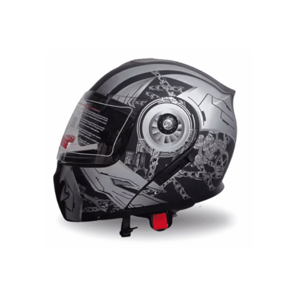 Ozone 3-in-1 Flip-Up Helmet – Dual Visor | Red-Black & Gray-Black | Standard Size
