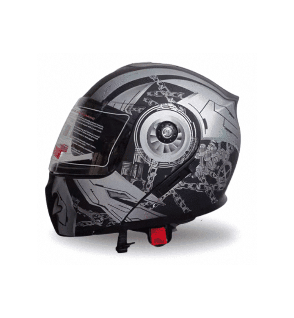 Ozone 3-in-1 Flip-Up Helmet – Dual Visor | Red-Black & Gray-Black | Standard Size