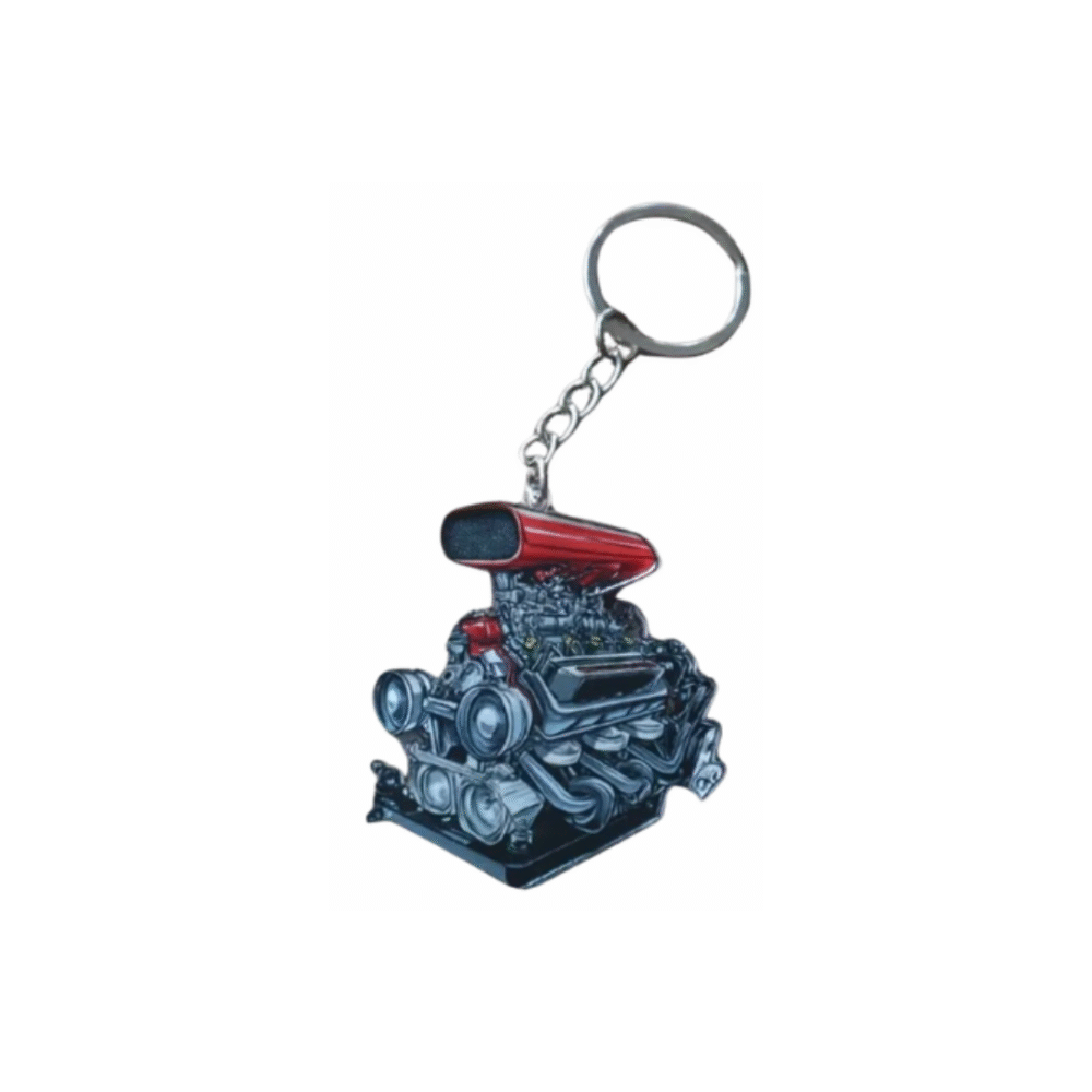 2D Flat Acrylic Car Engine Keychain