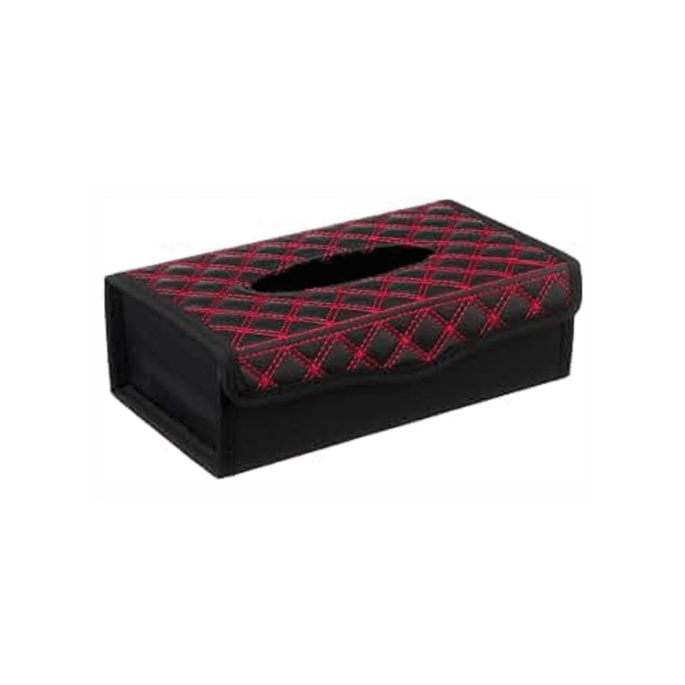 Classic Duo Tone Tissue Box Cover – Black & Red