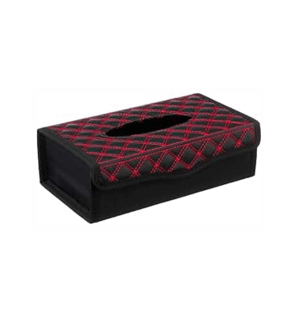 Classic Duo Tone Tissue Box Cover – Black & Red