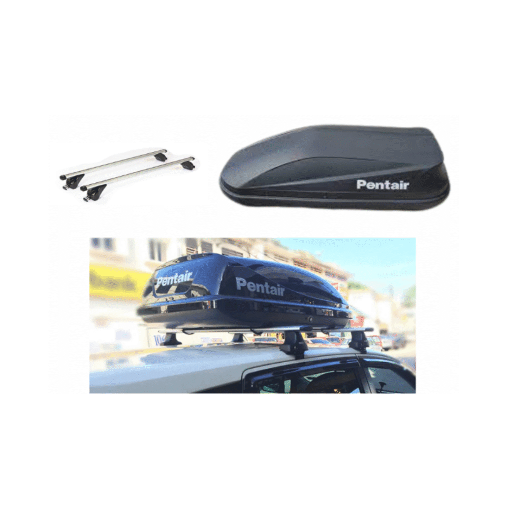 Pentair Compact Universal Roof Box with Mounting Rods – Small Size