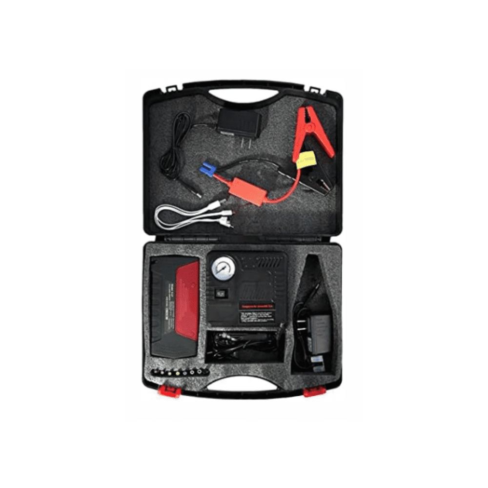 All-in-One Car Emergency Power Kit – Tire Inflator, Jump Starter & Flashlight