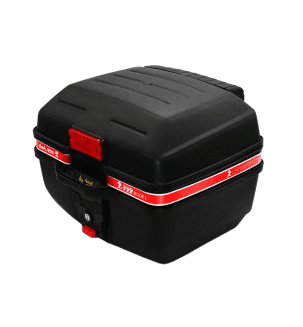 ADLO 992 Motorcycle Rear Top Box – 40L with Metal Mounting Plate | Compact & Secure Storage