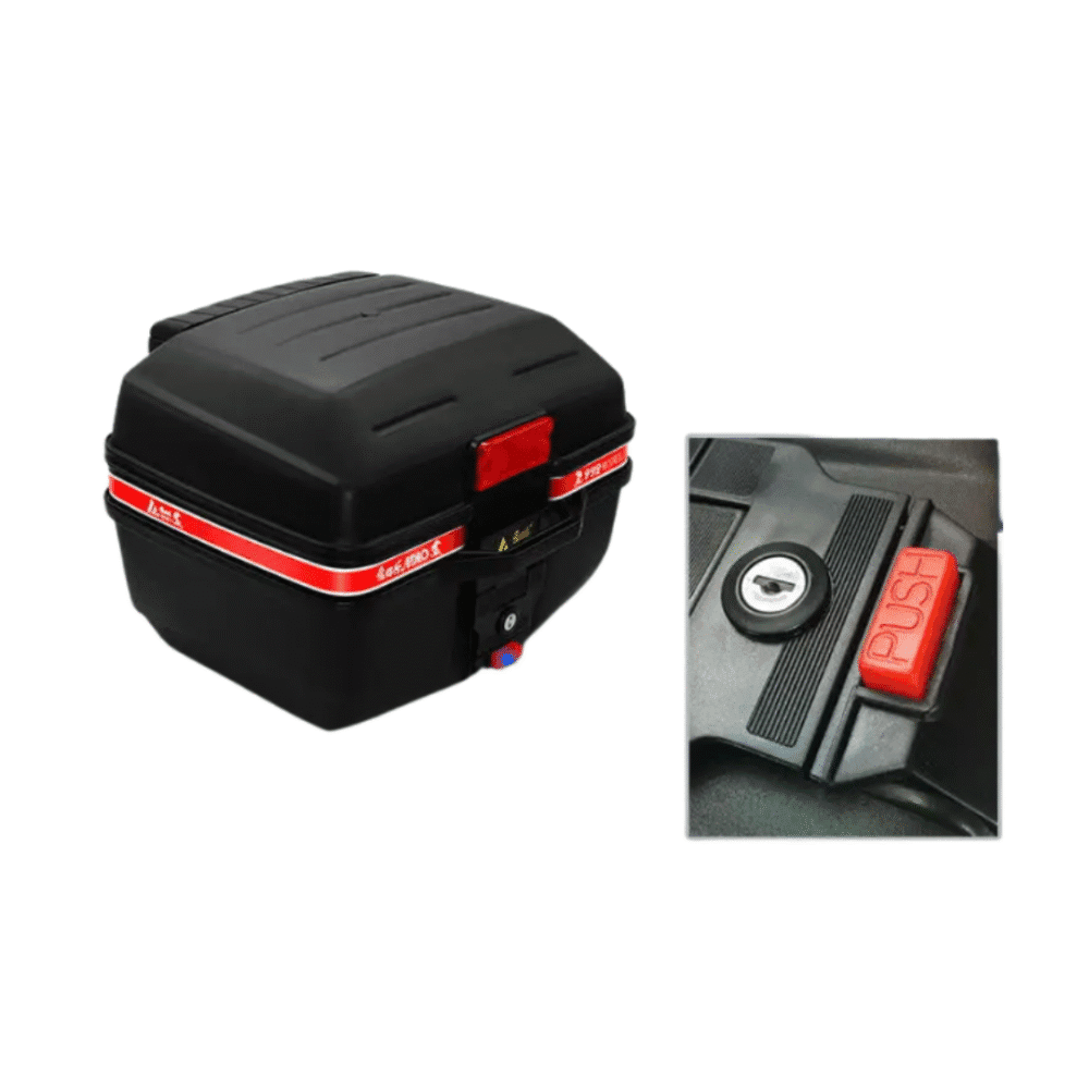 ADLO 992 Motorcycle Rear Top Box – 40L with Metal Mounting Plate | Compact & Secure Storage - Image 2