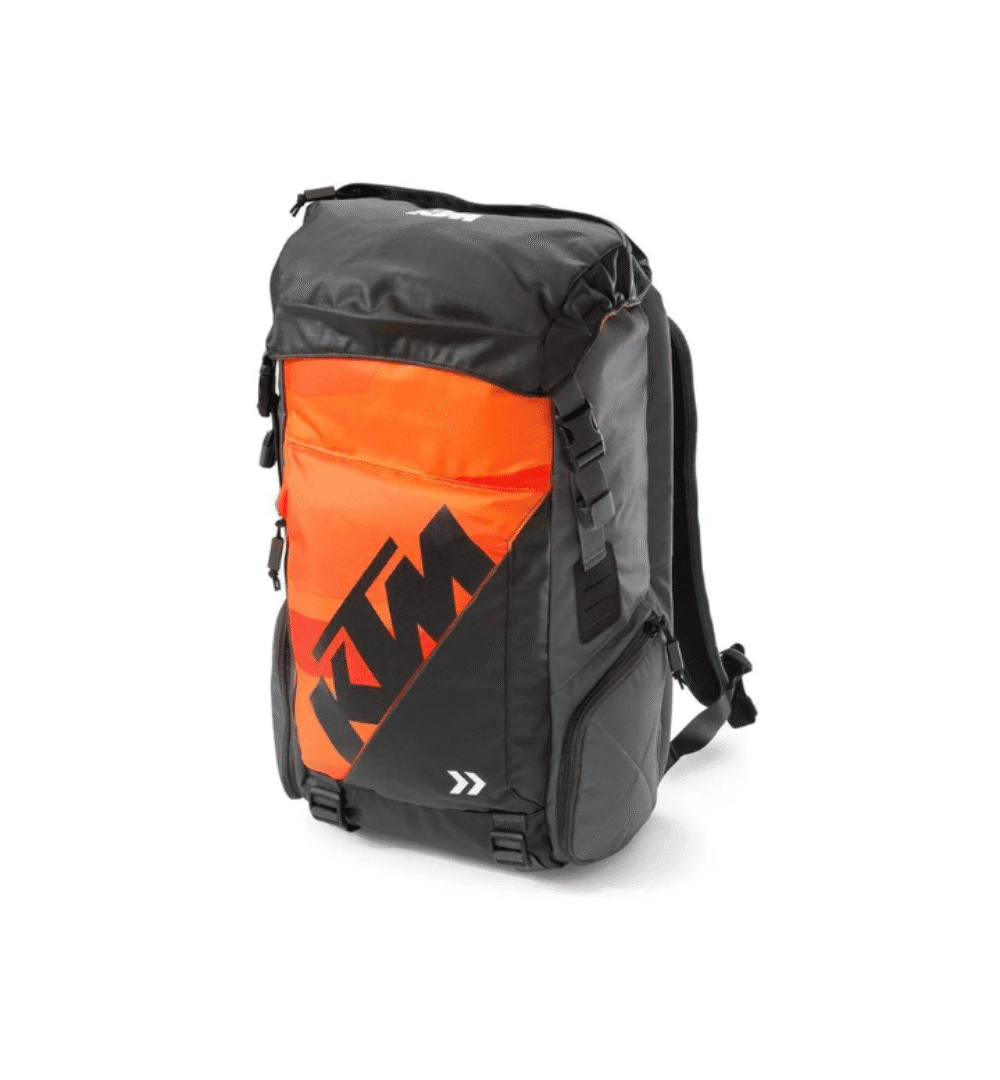 KTM Style Waterproof Motorcycle Riding Backpack – 25L (Orange/Black)