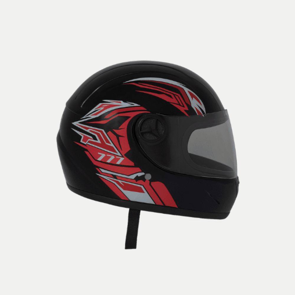 Super Air Full Face Helmet – Model 777 | Glossy Black with Random Colors Graphics - Image 2