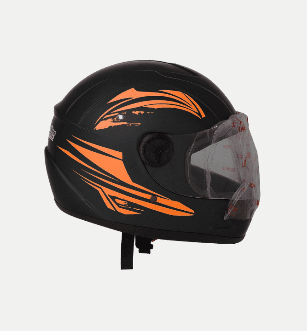 Super Air Full Face Helmet – Matte Black with Random Color Graphics