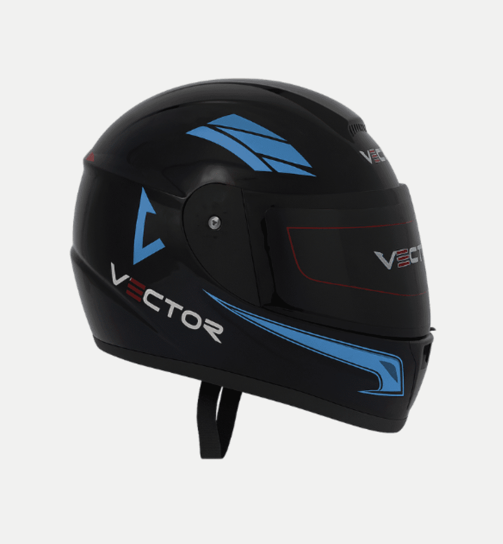 Vector Full Face Helmet – Glossy Black with Random Colors Graphics