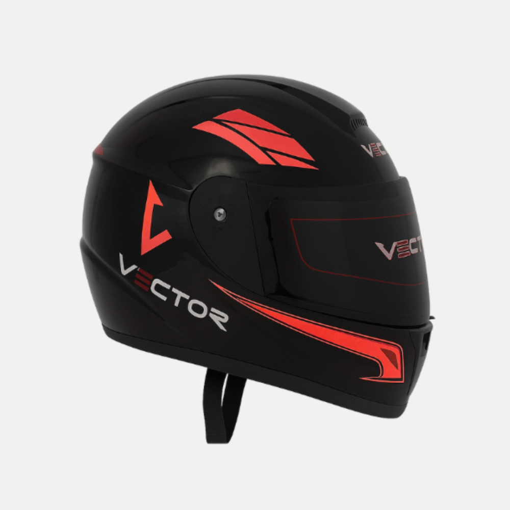 Vector Full Face Helmet – Glossy Black with Random Colors Graphics - Image 2