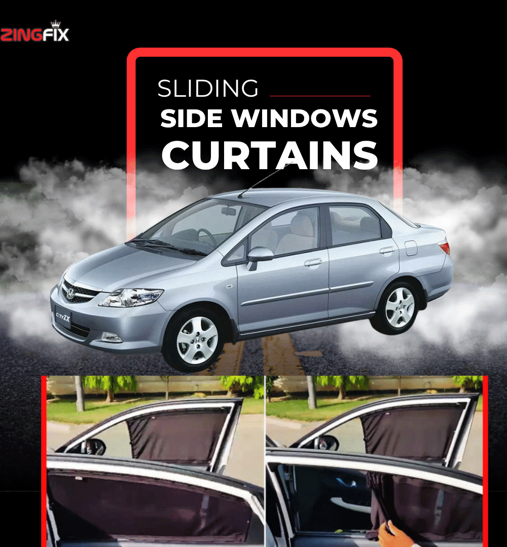 Zingfix Sliding Side Window Curtains for Honda City (2003-2008) – UV Protection & Privacy Shades