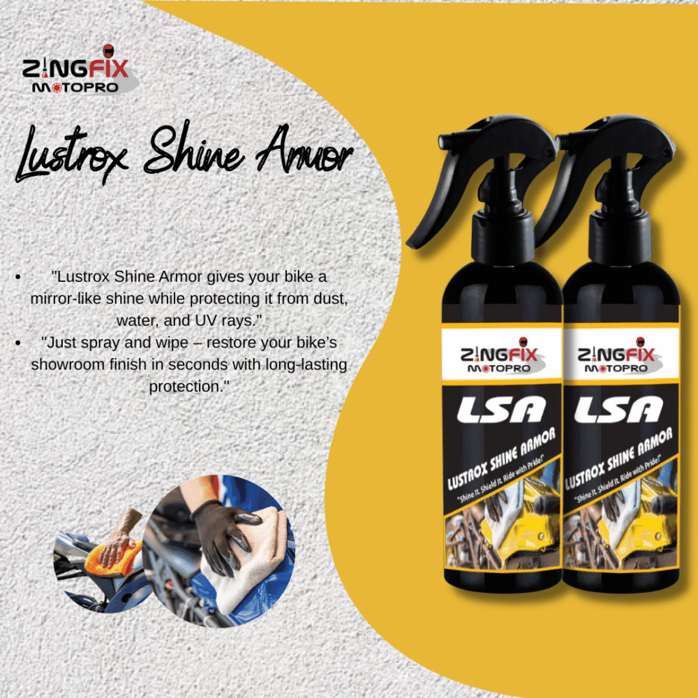 Zingfix Lustrox Shine Armor – 400ML (Pack of 2) | Instant Gloss & Surface Protection Spray