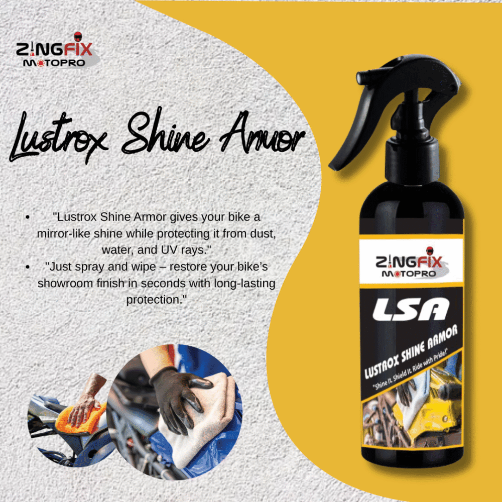 Zingfix Lustrox Shine Armor – 400ML | Instant Gloss & Surface Protection Spray
