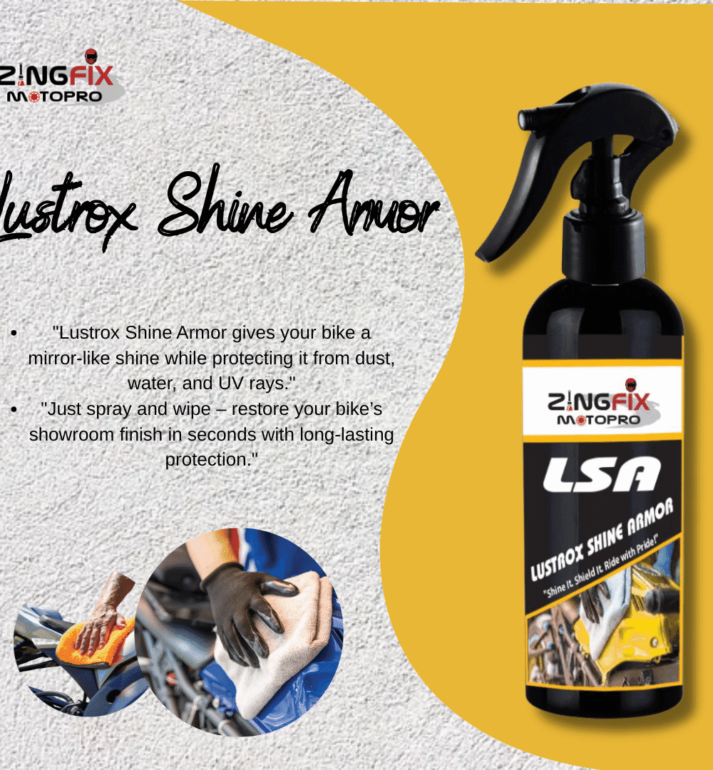 Zingfix Lustrox Shine Armor – 400ML | Instant Gloss & Surface Protection Spray